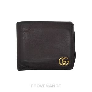🔴 Gucci GG Marmont Bifold Wallet - Dark Chocolate Leather